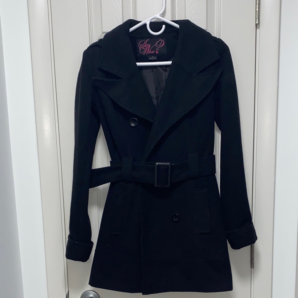 Say What Black Trench Coat